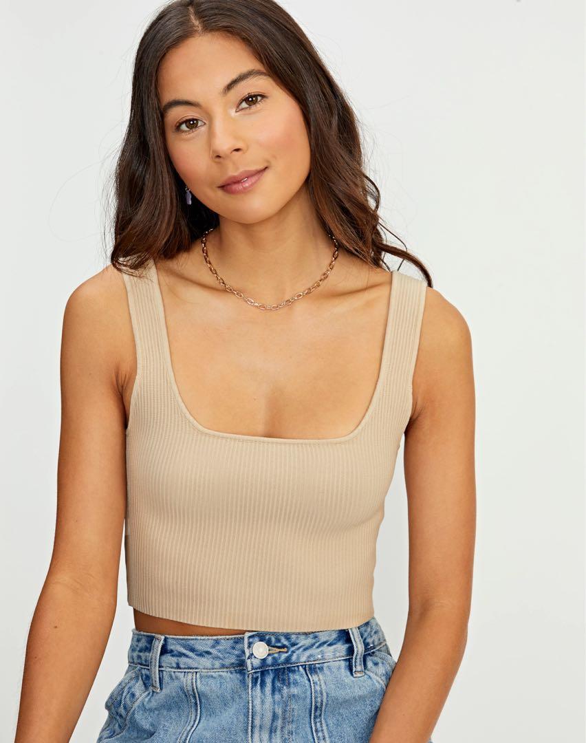 BNWT Glassons Square Neck Rib Tank, Women's Fashion, Tops, Sleeveless on  Carousell