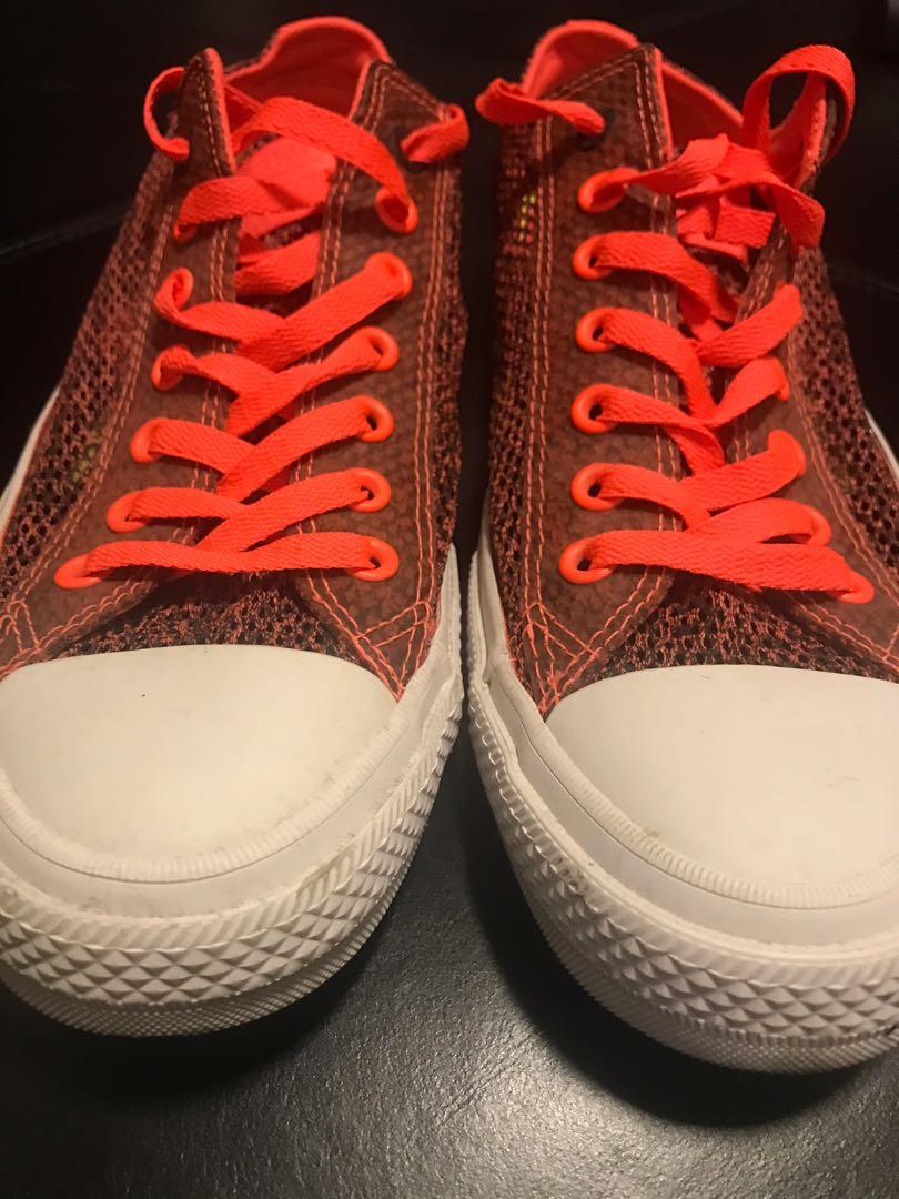 Converse with lunarlon orange top
