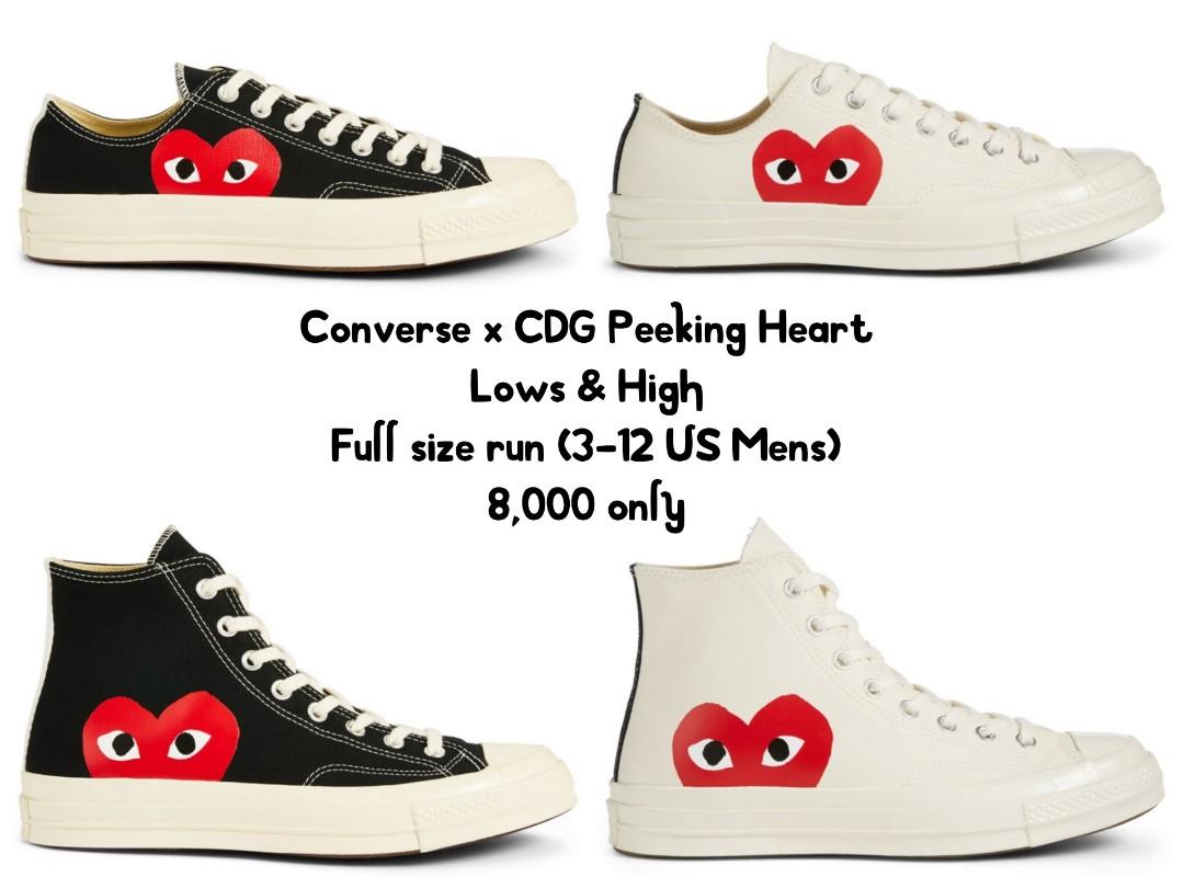 Cdg converse high vs top low