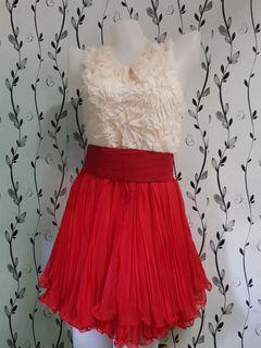 Cream & Red Cocktail Dress