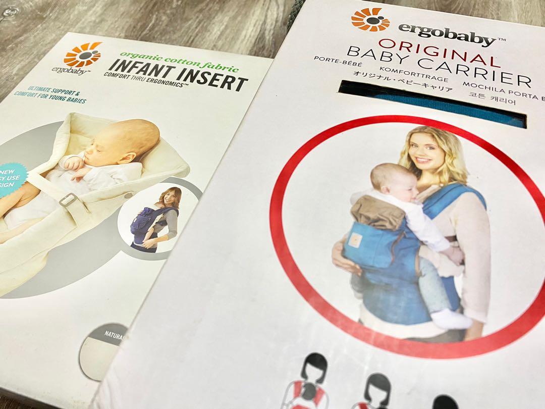 Bundle ERGOBABY Original Carrier Teal Organic Infant Insert Natural Babies Kids Going Out Carriers Slings on Carousell