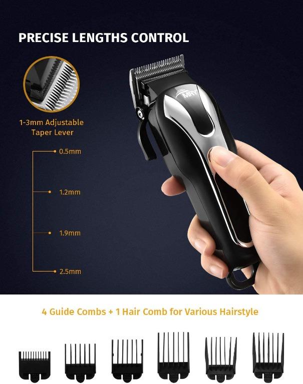 FREE DELIVERY) MRY Cordless Hair Clippers Man Rechargeable, Professional  Beard Trimmer, Unique 2 Speed Optional, LED Display, with 4 Guide Combs,  Facial and Body Grooming Kit, USB Rechargeable Precision ,  Beauty &