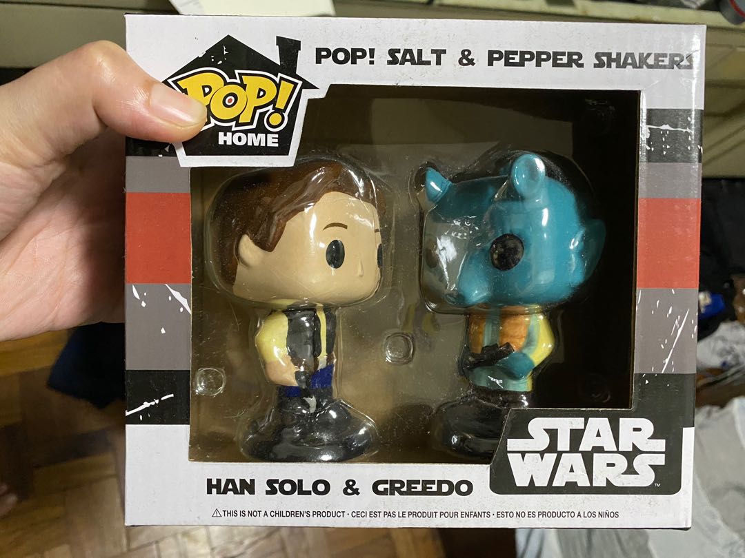 FUNKO POP HOME STAR WARS SALT AND PEPPER SHAKERS HAN SOLO AND GREEDO 
