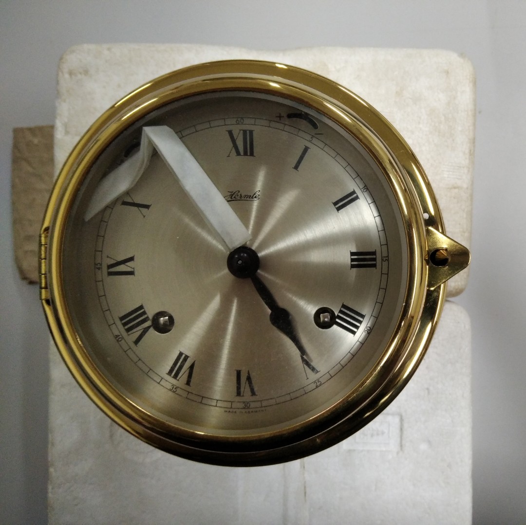Hermle Mechanical brass ship Clock, Vintage & Collectibles, Vintage