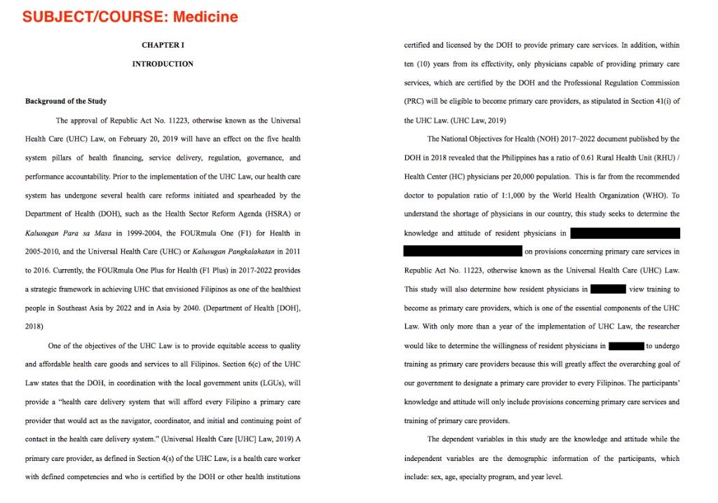 High Quality Thesis Writing (Category: Textbooks) located in San Juan City. Submitted by dennisguilles (Listing ID 1020096509, Image 2). Description: HIGH-QUALITY THESIS (Chapters 1-5) ALSO ACCEPTING: Research Papers, Term Papers, Academic Journal Writing, and Proofreading/Editing projects. CREDENTIALS: MA Degree holder BEST MA Thesis UP Diliman Graduate (Bachelor's and Master's degree) >>REVIEWS - https://bit.ly/4a216VP.