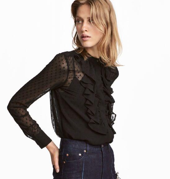 H\u0026M plumeti chiffon top, Women's 