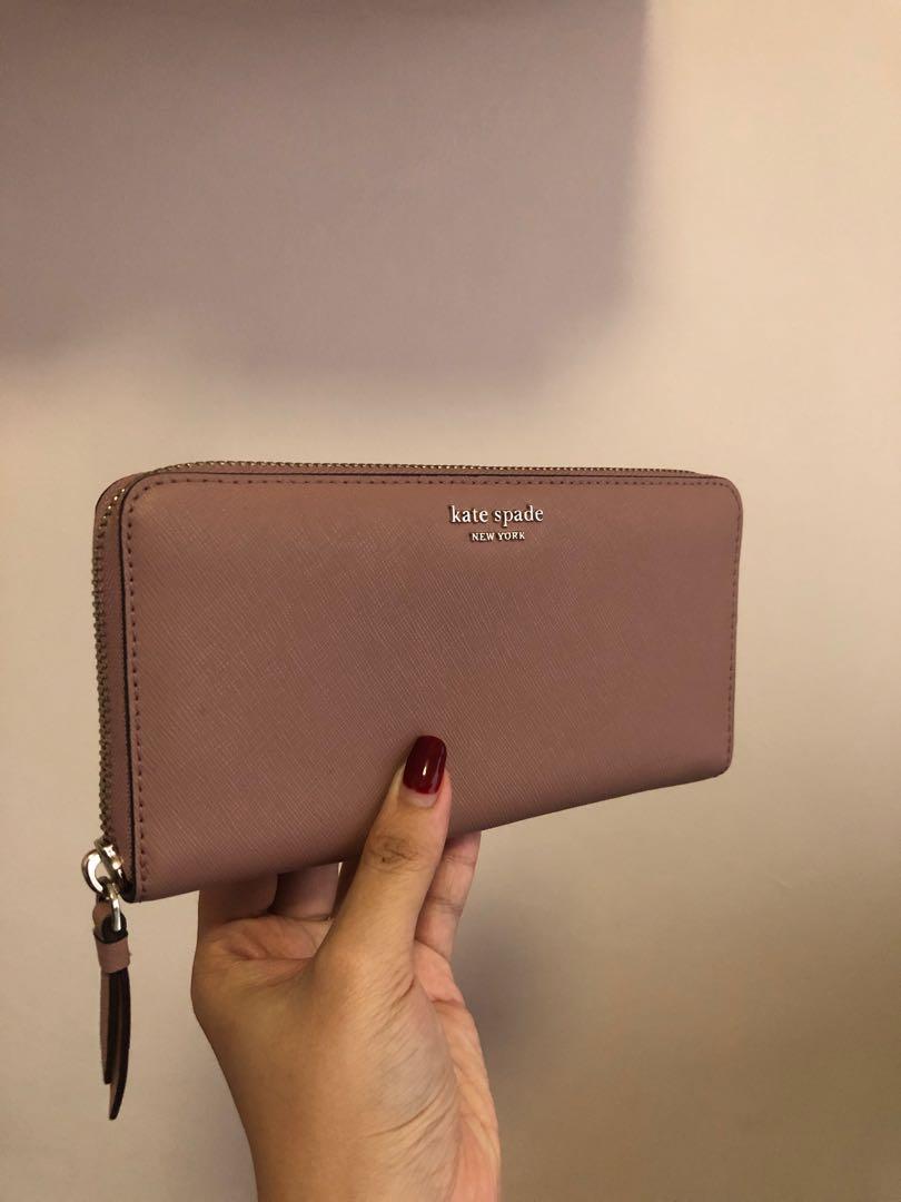 Kate Spade Dusty Pink Saffiano Style Wallet Women s Fashion Bags