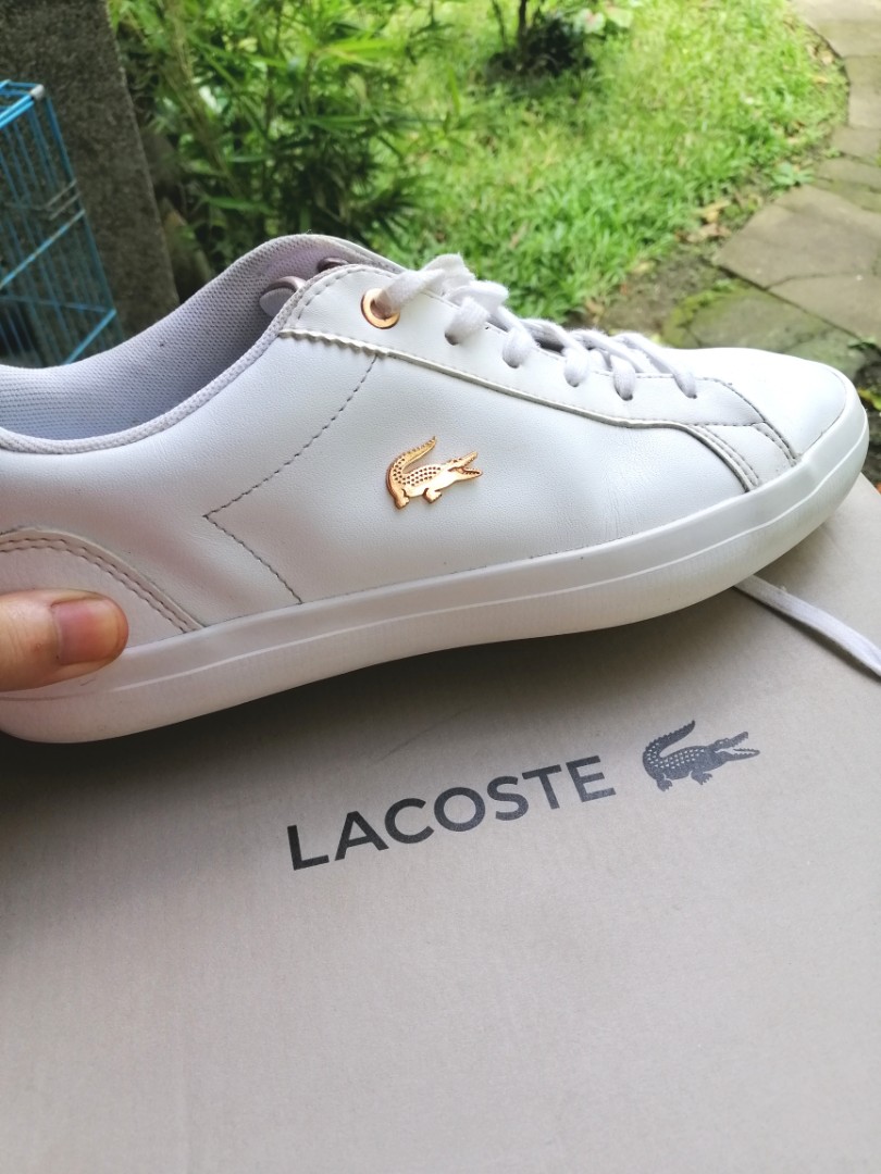 Lacoste womens Rose Gold rubber shoes, Women's on Carousell