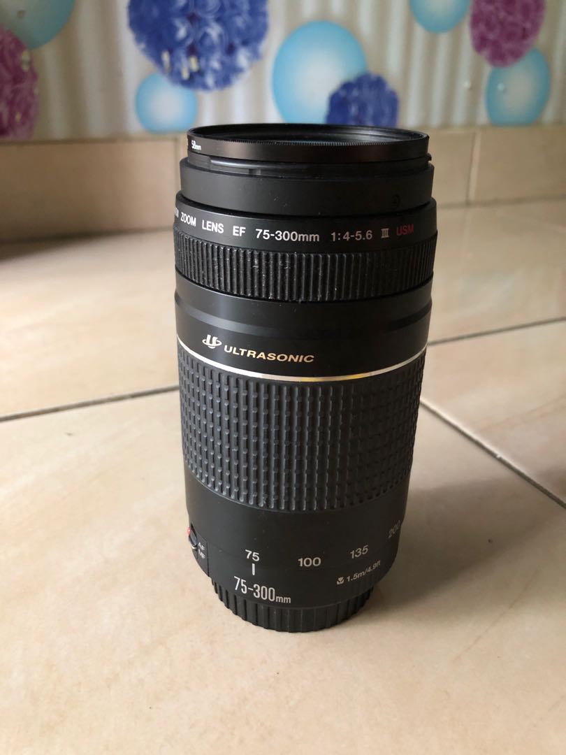 Lensa Canon Tele 75 300 Mm Fotografi Di Carousell