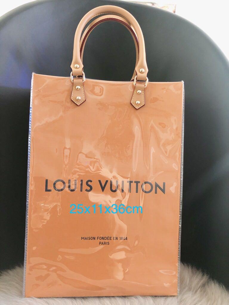 LOUIS VUITTON Authentic Paper Shopping Bag Medium Orange SIZE 14 x