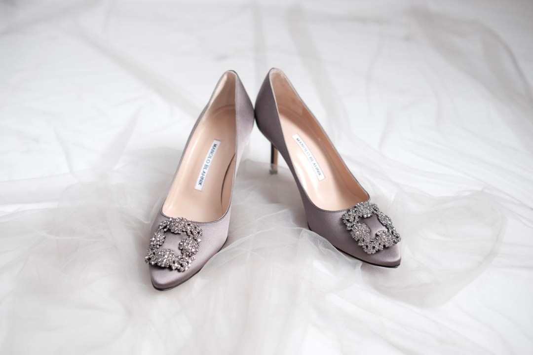 Manolo Blahnik Hangisi Heels 7cm Dark Grey Size 37