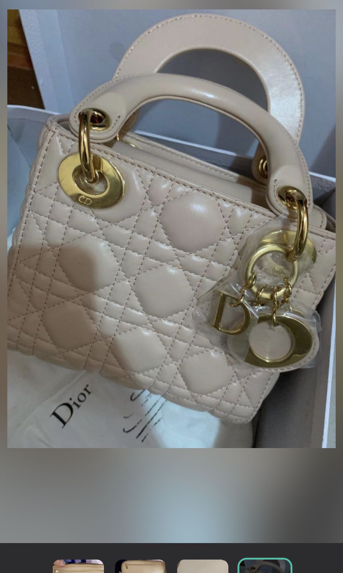 Túi Dior Lady Small Calfskin Màu Beige  Tín đồ hàng hiệu