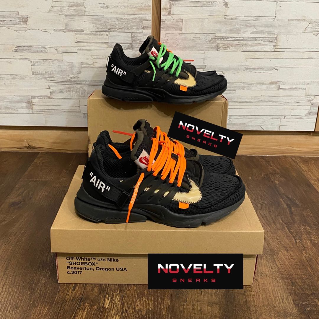 off white presto black orange laces