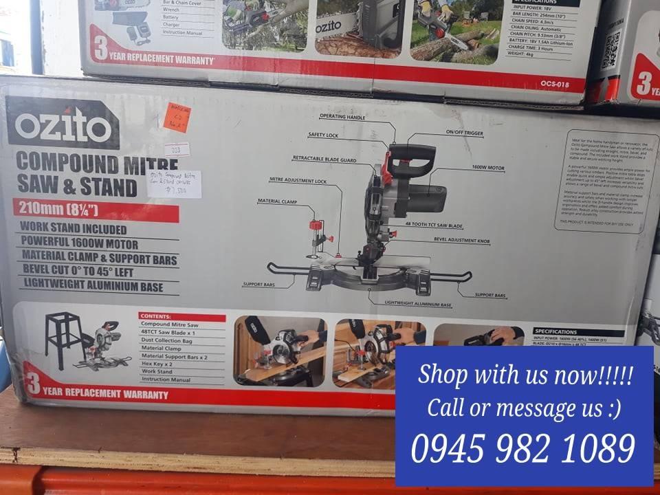 Ozito cordless mitre clearance saw