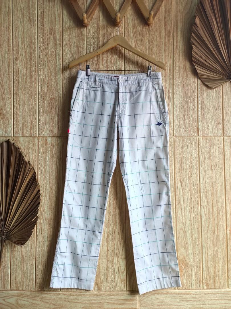 PEARLY GATES tartan pants chino white UNISEX, Fesyen Pria, Pakaian