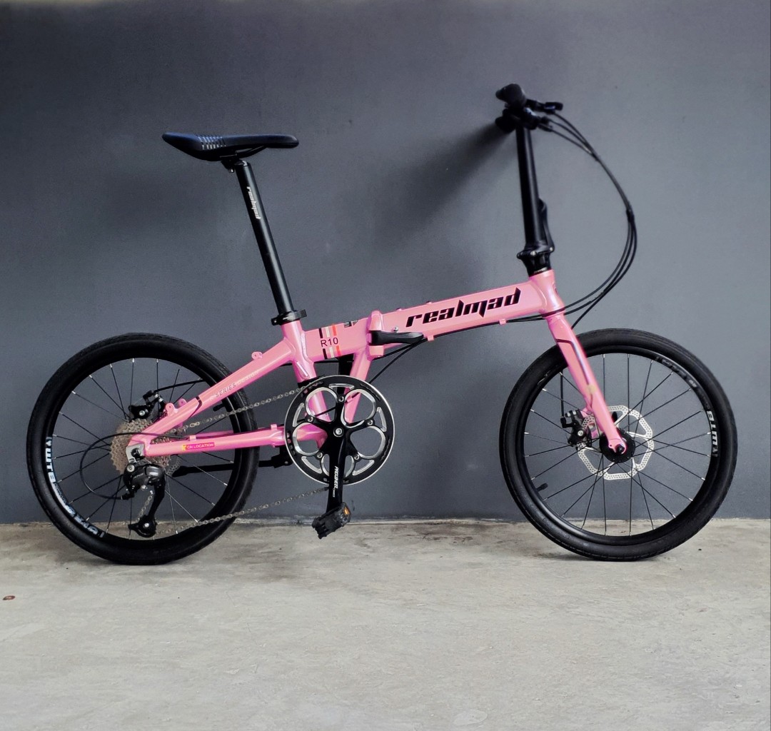 Pink folding bike outlet