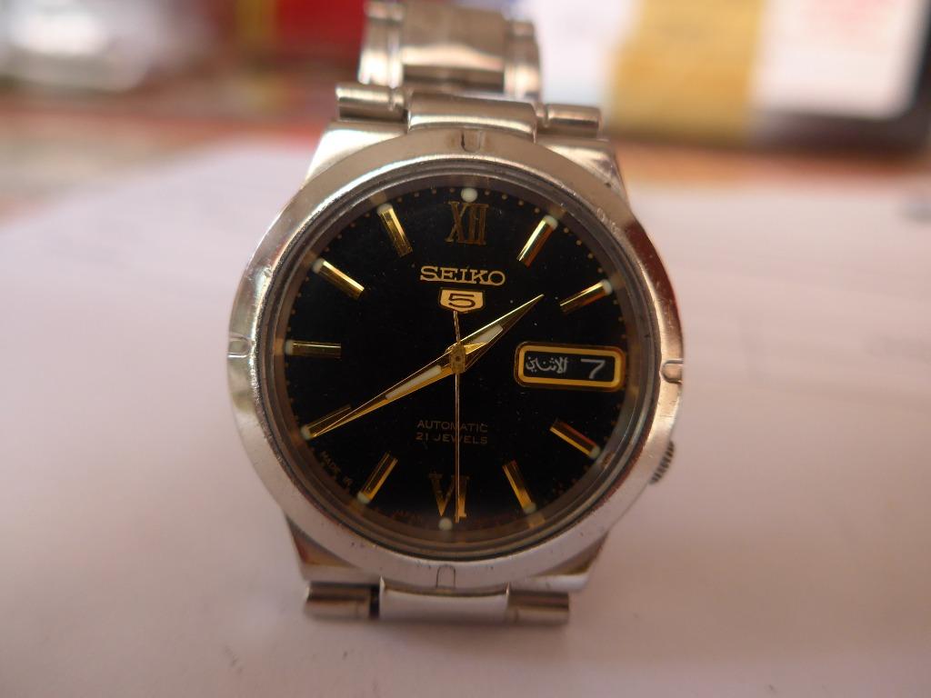 Seiko 5 automatic 21 jewels black dial cheap