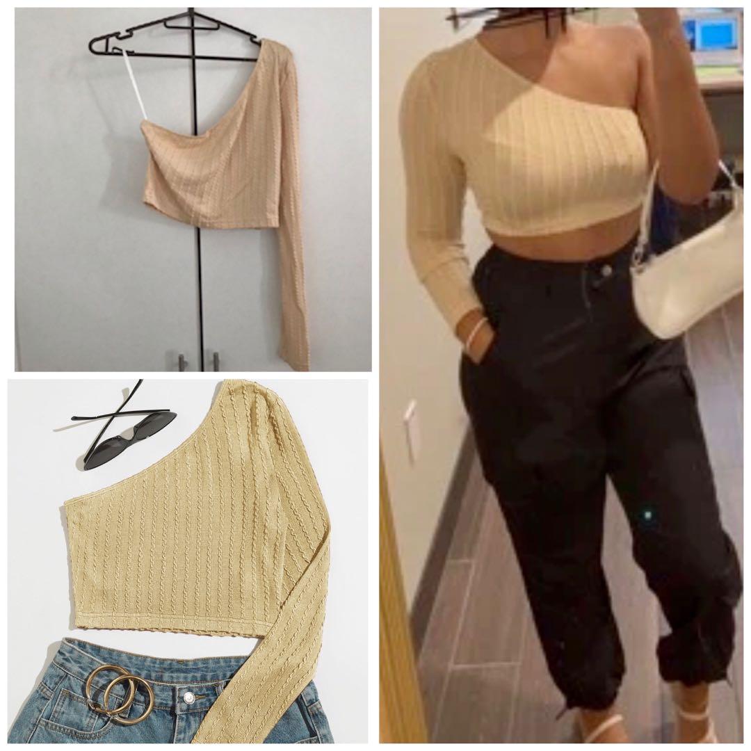 Shein Knitted Light Beige One Shoulder Crop Top Women S Fashion Tops Others Tops On Carousell Shop for women's, men's and kids' fashion, beauty and home essentials online! shein knitted light beige one shoulder