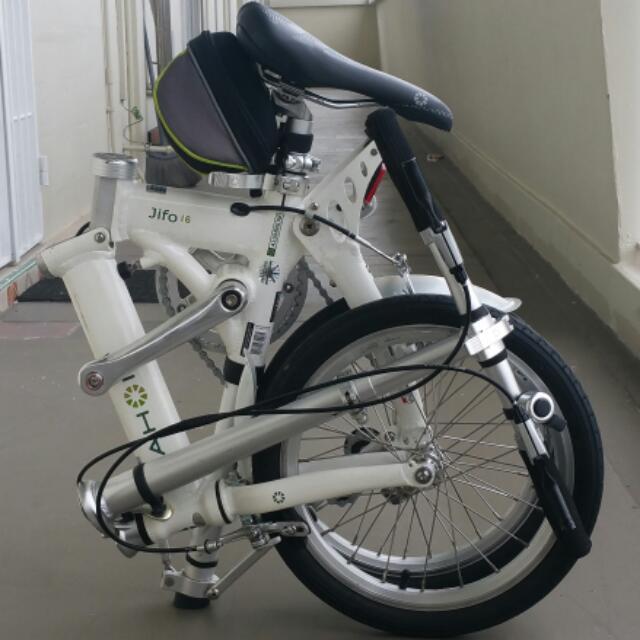 SOLD (Category: Everything Else) located in Singapore. Submitted by claraubs (Listing ID 199521213, Image 3). Description: S$400 Share 13 Dahon Jifo 16 - Folding icon Braddell MRT Station (NS18) icon Meetup icon Used Dahon Jifo 16 - one of the smallest of Dahon series and very rare in Singapore. I have used it few times for short rides in the parks. There are few minor scratches due to fall, but the bike is in great condition. Also includes Saddl