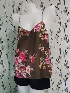 Stradivarius floral spaghetti strap top