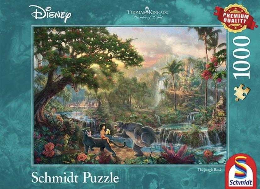 Thomas Kinkade Disney The Jungle Book 1000 Piece Jigsaw Puzzle, Hobbies ...