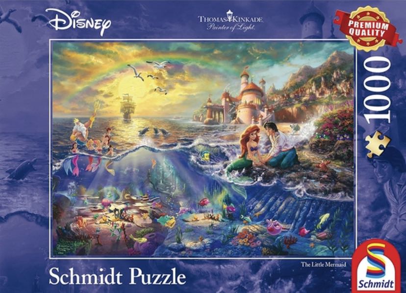 Sales Thomas Kinkade Disney The Little Mermaid 1000 Piece Jigsaw Puzzle Hobbies Toys Toys Games On Carousell