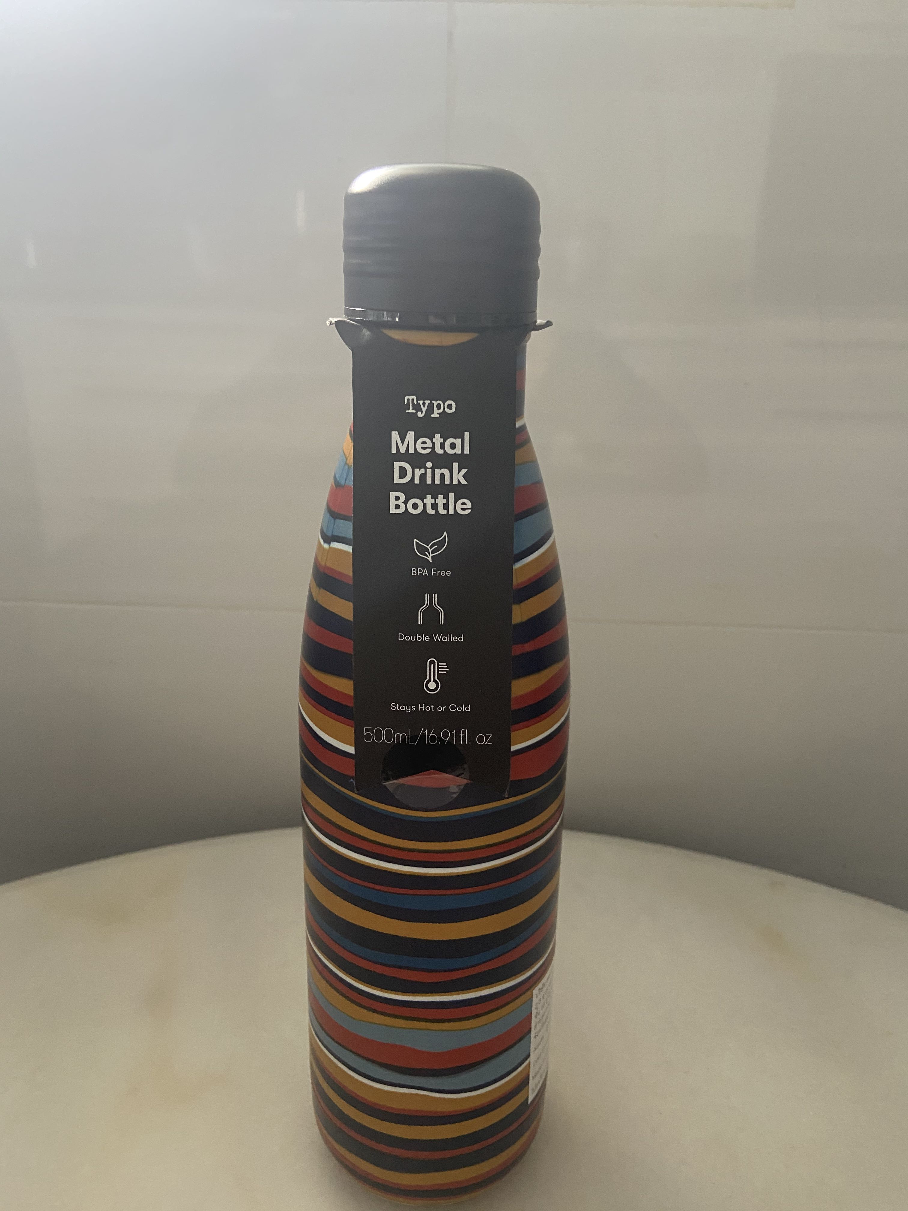 Typo Metal Vacuum Flask/ Bottle, 500ml, Furniture & Home Living