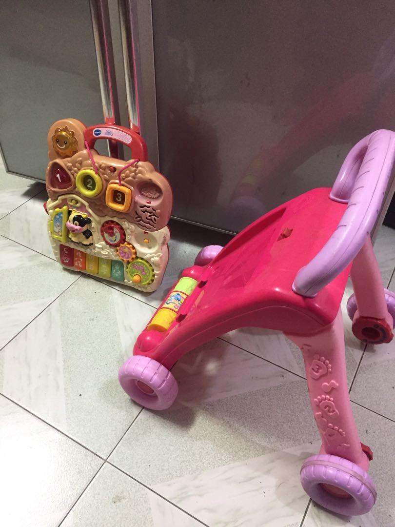 Vtech pushwalker (Category: Infant Playtime) located in Cavite. Submitted by dimple082 (Listing ID 1054827465, Image 2). Description: In Good condition Faded board toy 09499569393.