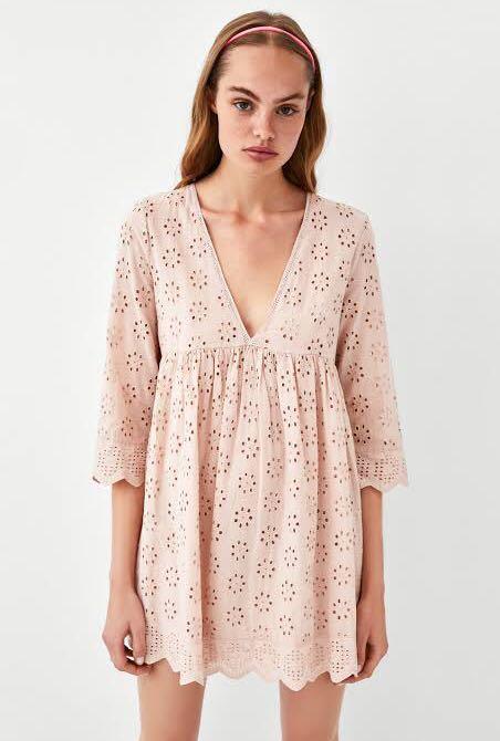 Jumpsuit dress shop with cutwork embroidery