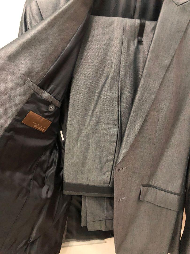 zara men suits & pants, Men's Fashion, Tops & Sets, Formal Shirts on