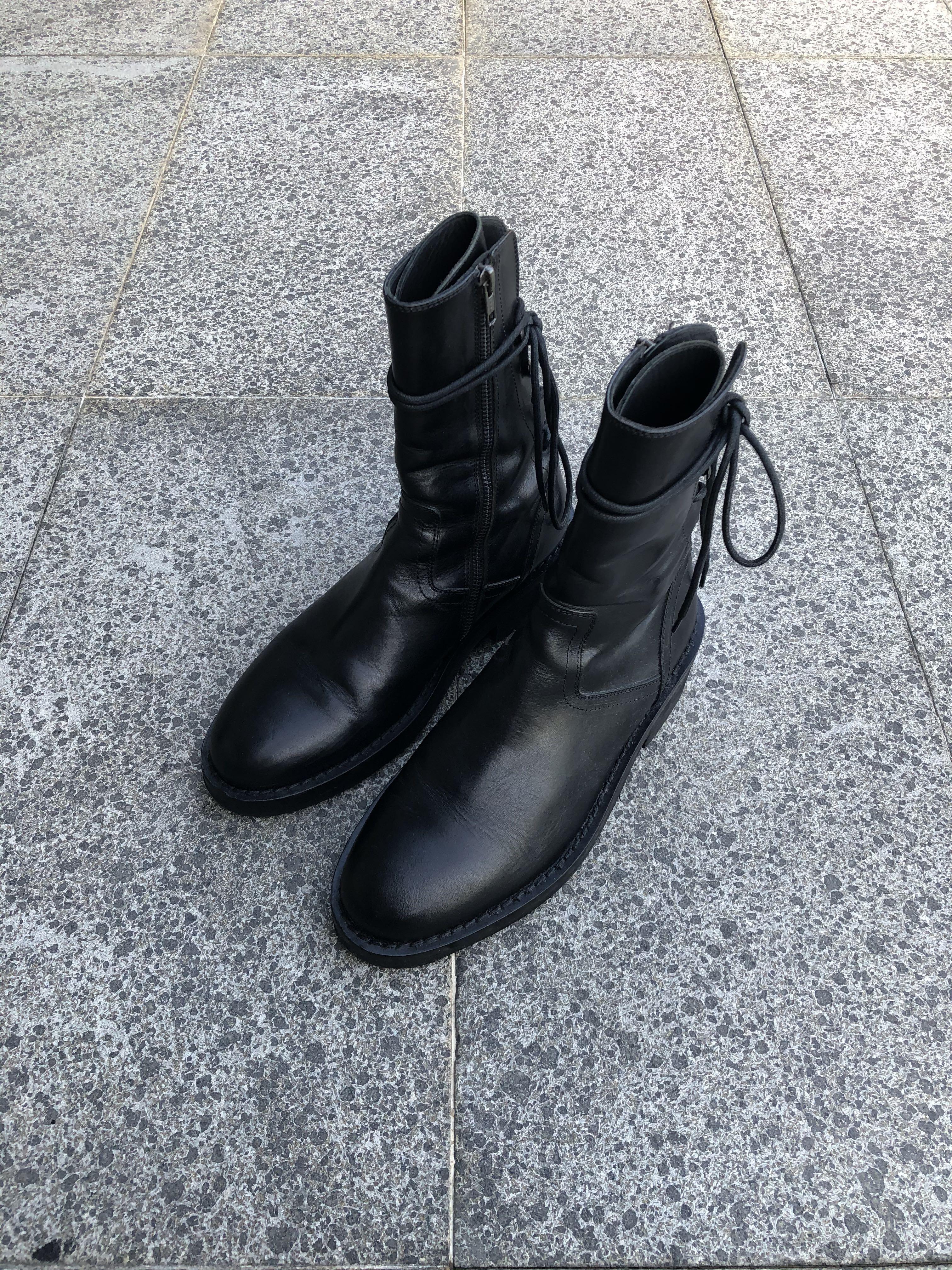 leather combat boots mens