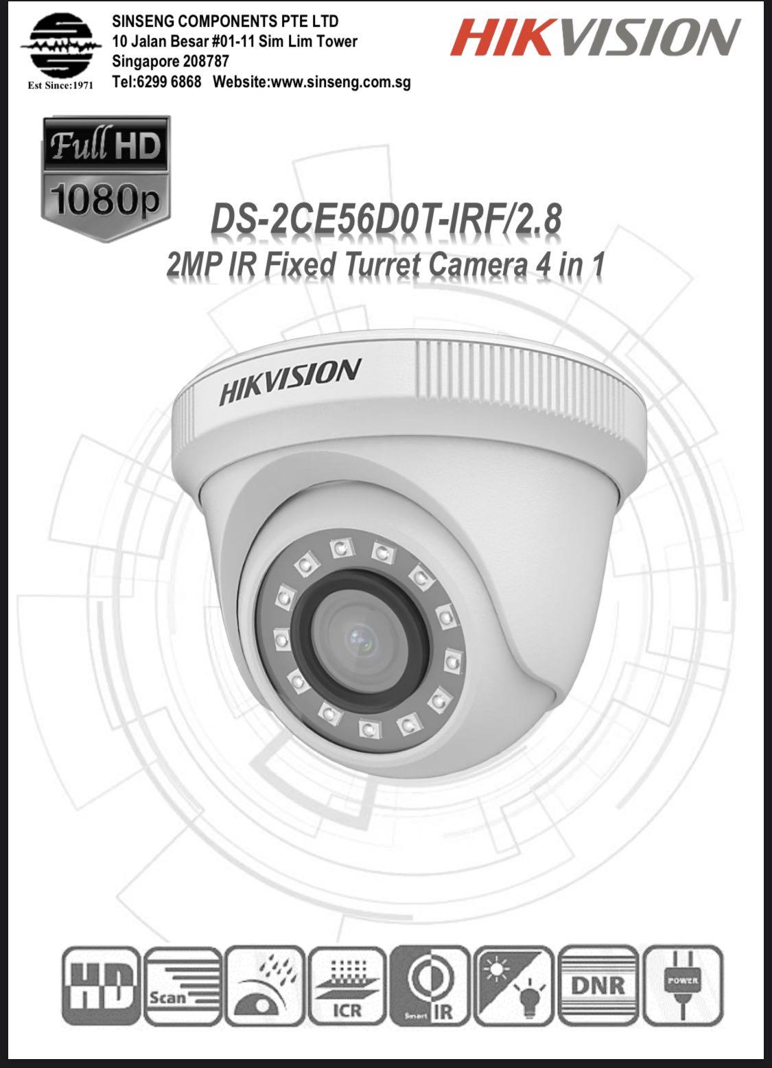 4CH HIKVISION 4 Camera 2MP/4MP/5MP/8MP Package [Full-HD 1080P Dome ...