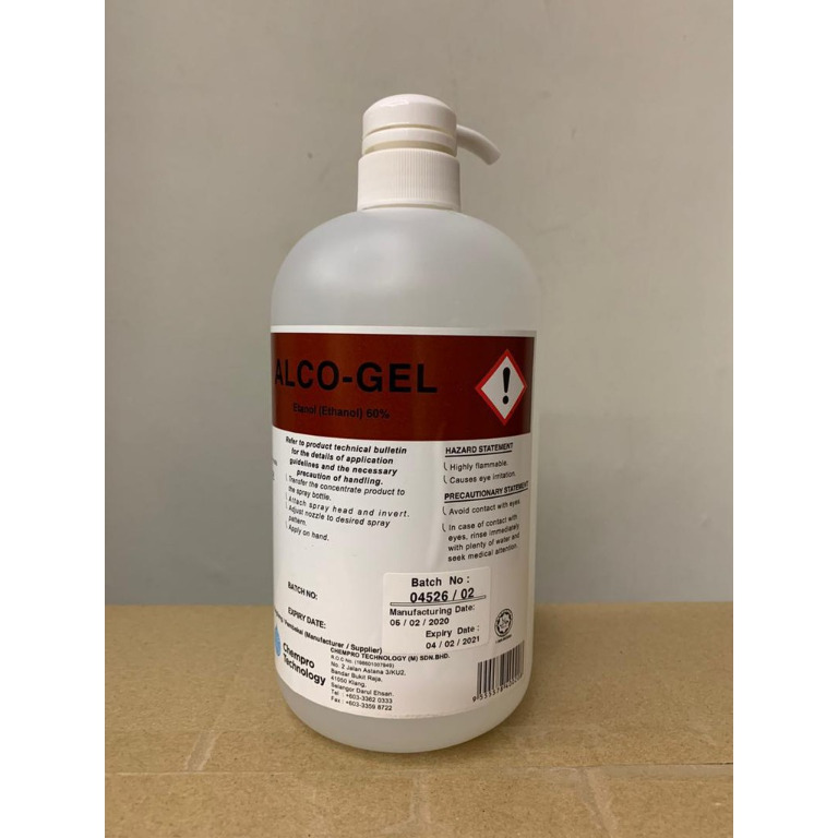 ALCO-GEL Hand Sanitizer 1 liter, Beauty & Personal Care, Sanitisers ...