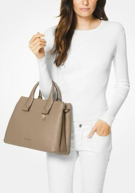 Michael Kors MK Rollins ORI Large tas beige nude warna Truffle second BUTIK