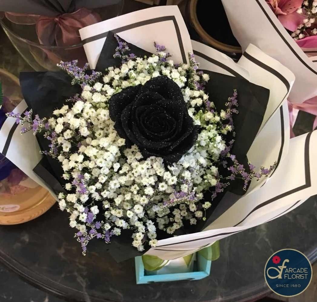 1 Stalk Artificial Black Rose Artificial Flower Bouquet Rose Flower Flower Bouquet