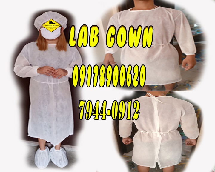 lab gown face shield mask