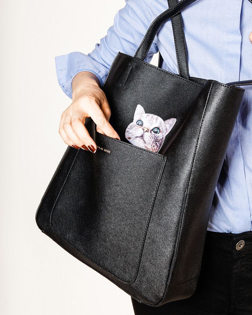 Karl Lagerfeld K Kocktail Cat Faux Tote Bag