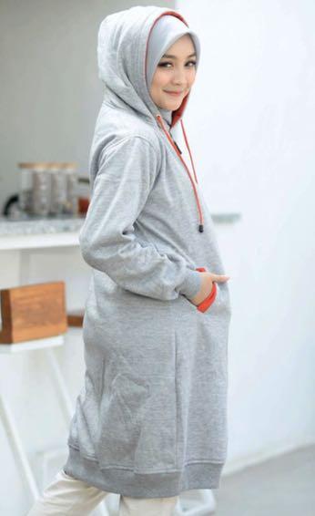 Cardigan hot sale hoodie muslimah