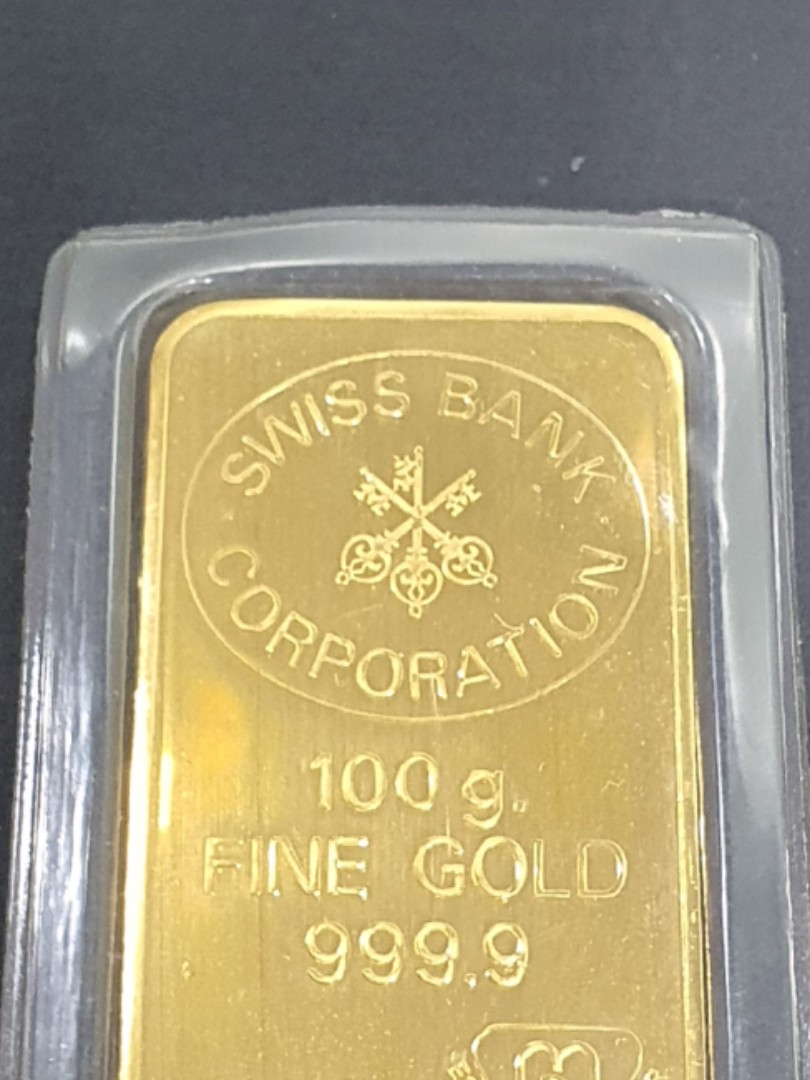 Swiss Bank Corporation Gold Bar - 100 g, Hobbies & Toys, Memorabilia ...