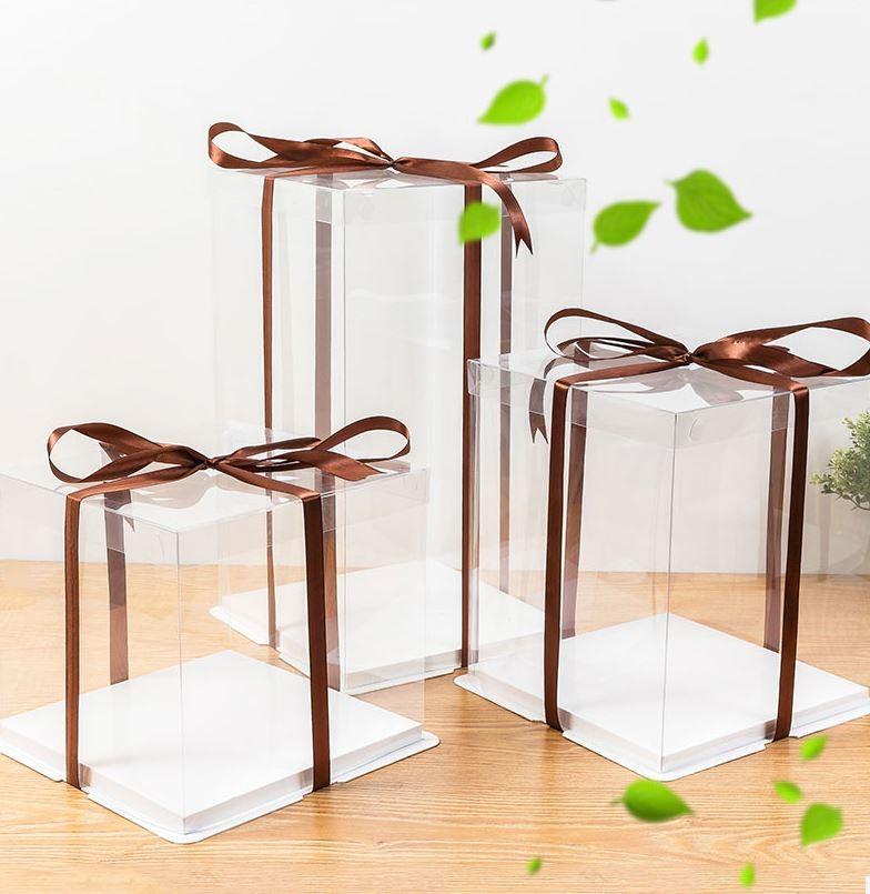 Transparent Gift Box Wedding Cake Box Tall Box Transparent
