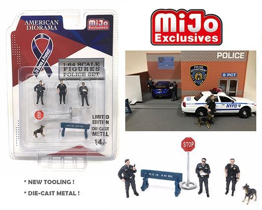 American Diorama Diecast Mechanic Police Figures 1/64 Set of 6 