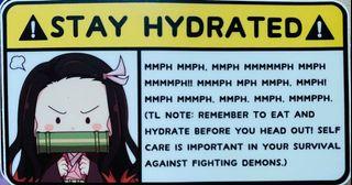Anime Sticker - Stay Hydrated Mai-san, Nezuko, Senko, Yuru Camp, No Game No Life, PUBG