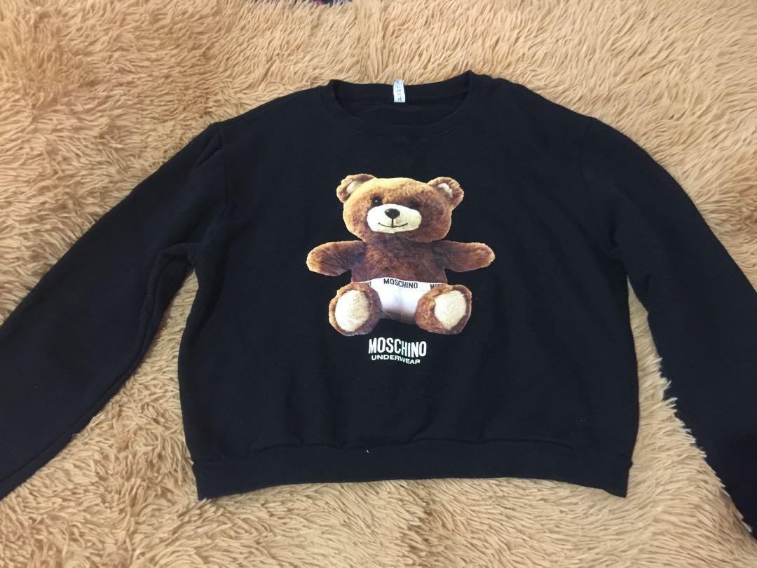 Moschino bear sales print underwear sweatshirt