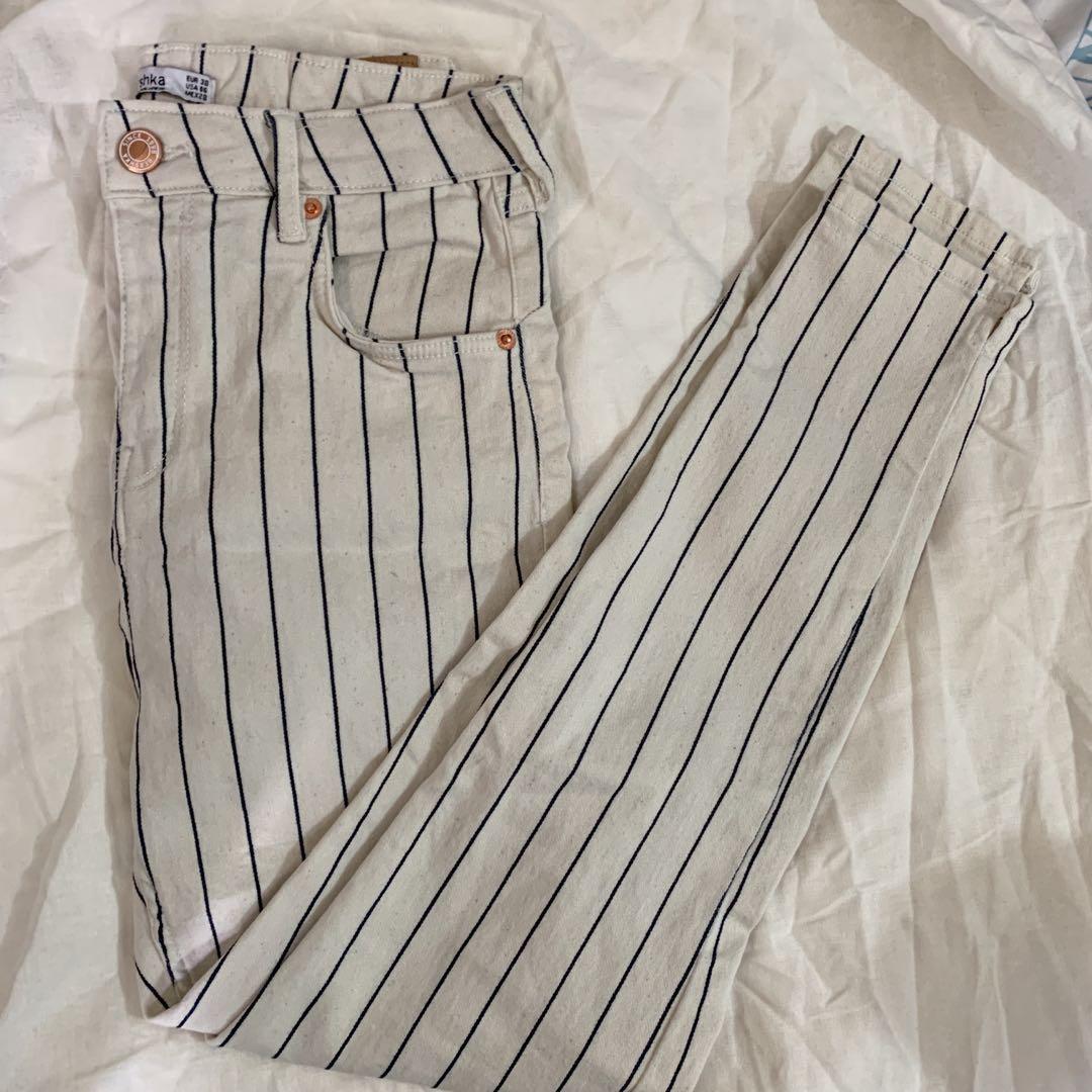 bershka striped jeans