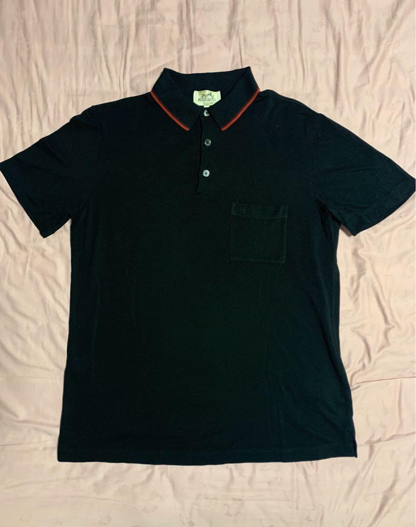 Hermes Polo Shirt (Black), Men's Fashion, Clothes, Tops on Carousell
