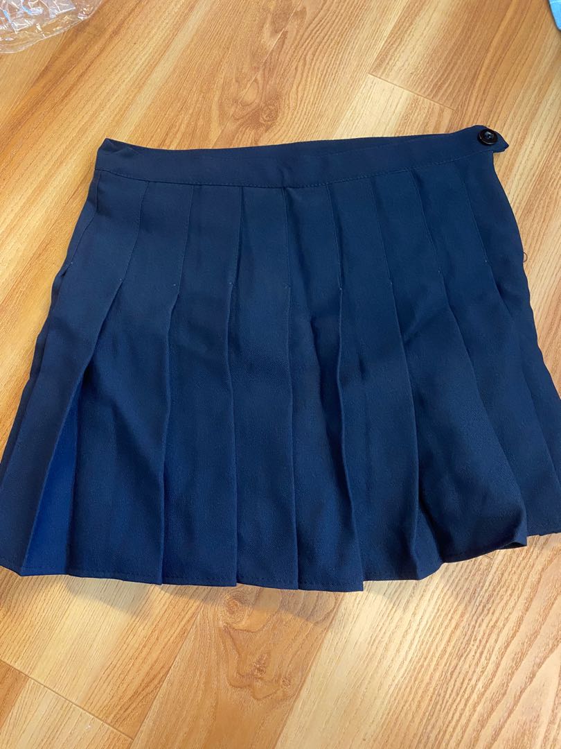 INSTOCK Navy blue plaited school girl skirt, Women's Fashion, Clothes ...