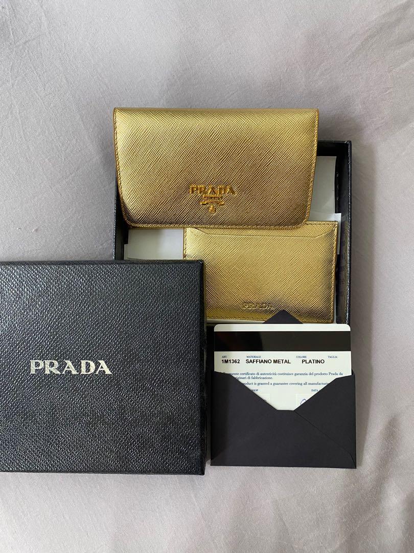 RTP $2,240) PRADA CRYSTAL CARD HOLDER WITH ADJUSTABLE CHAIN