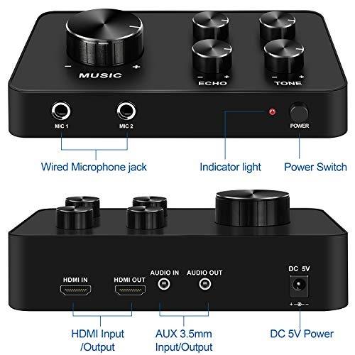 Rybozen K201 Portable Karaoke Microphone Mixer System Set, with Dual