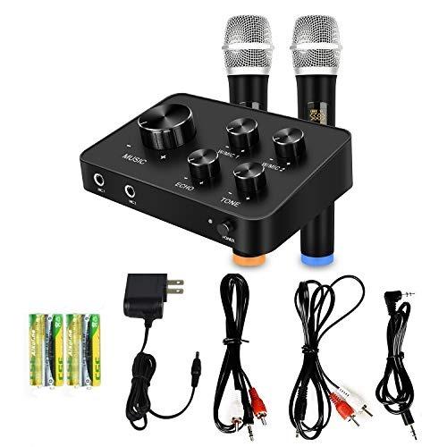Rybozen K201 Portable Karaoke Microphone Mixer System Set, with Dual