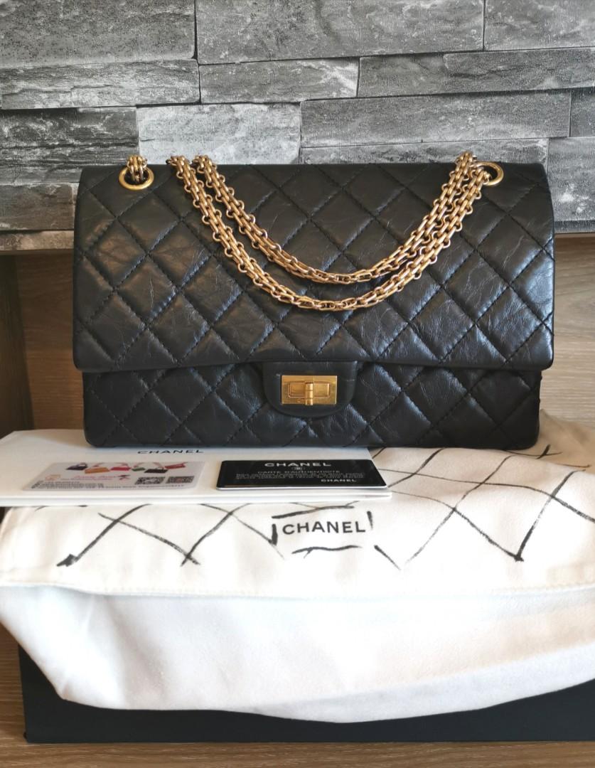 Chanel - 2.55 Reissue Flap Bag - 225 - Black Aged Lambskin GHW